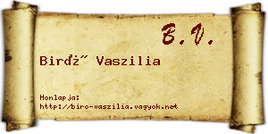 Biró Vaszilia névjegykártya